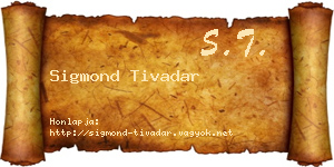 Sigmond Tivadar névjegykártya