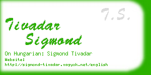 tivadar sigmond business card